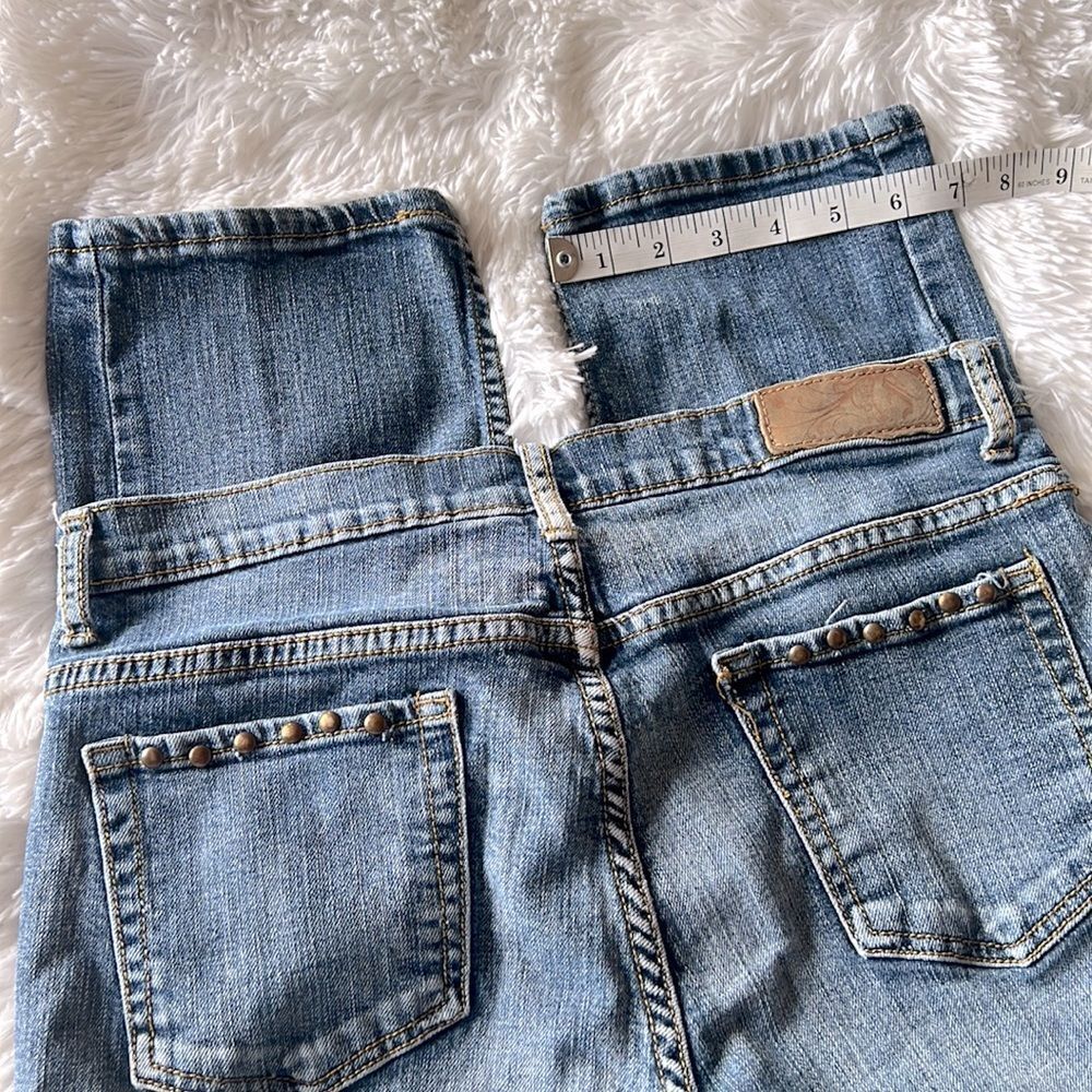 Studded Distressed Midrise Slim Skinny Rocker Firefly Jeans - Picture 5 of 16